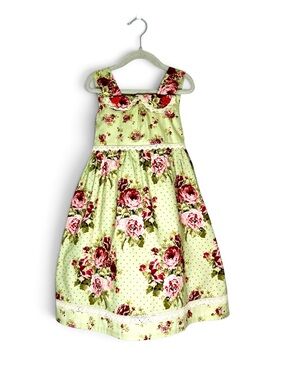 Hand made Rose Dress With cream Lace